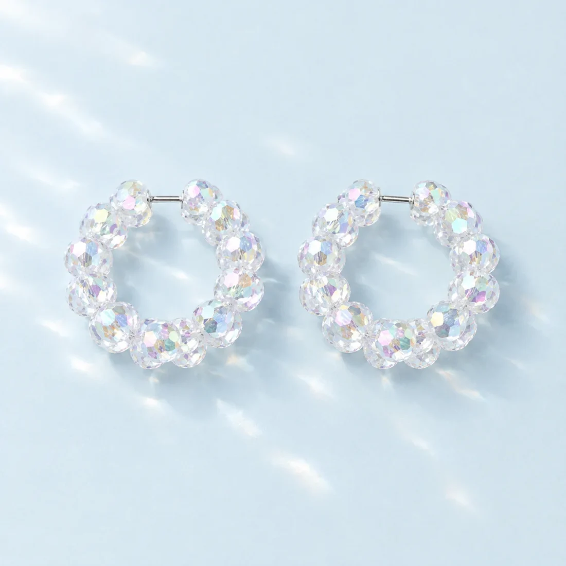 Aurora Bead Hoops, the pair