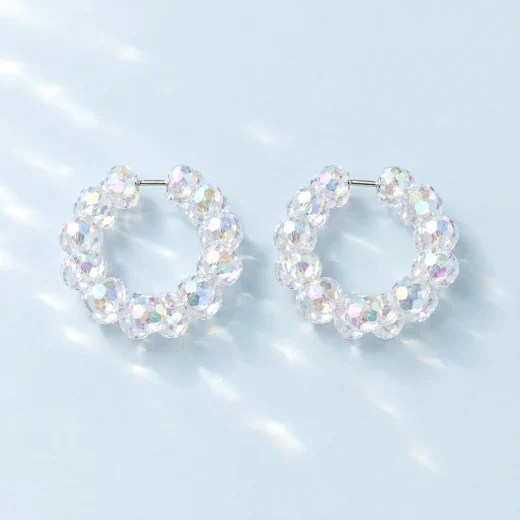 Aurora Bead Hoops, the pair