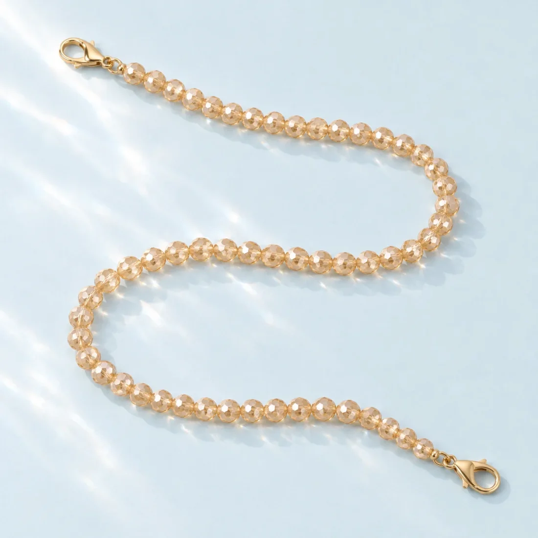 Champagne Bag Strap, laid flat
