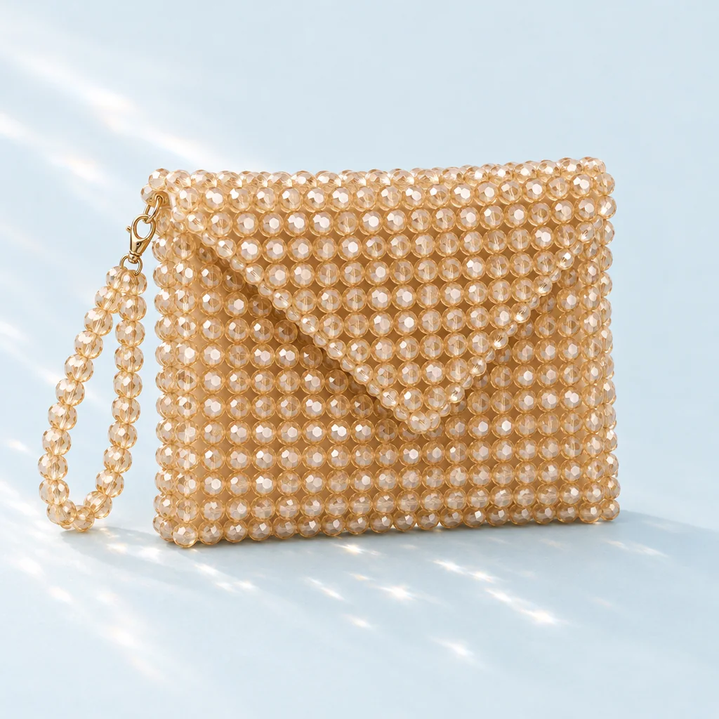 Champagne Envelope Clutch, front view