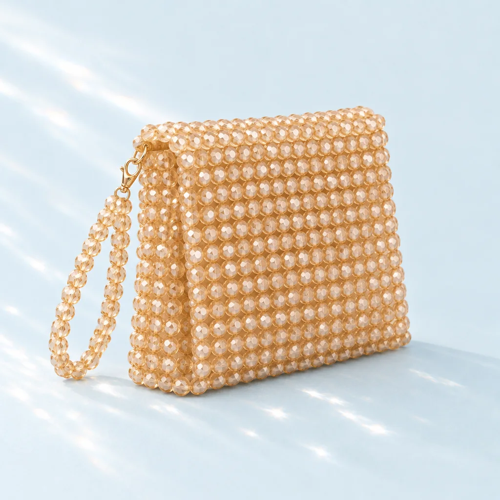 Champagne Envelope Clutch, side and back view