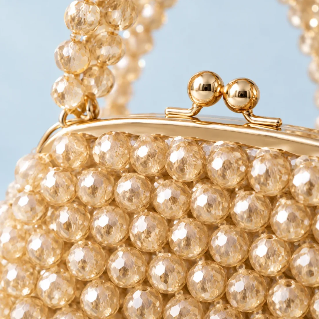 Champagne Frame Bag, beadwork close-up