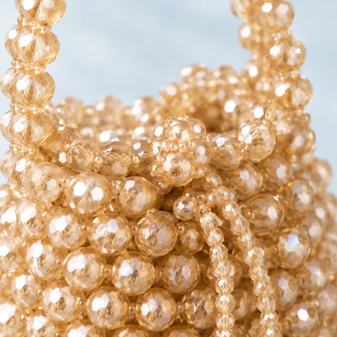 Champagne Mini Bucket, beadwork close-up