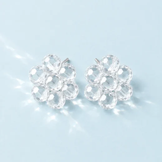 Clear Cluster Studs, the pair