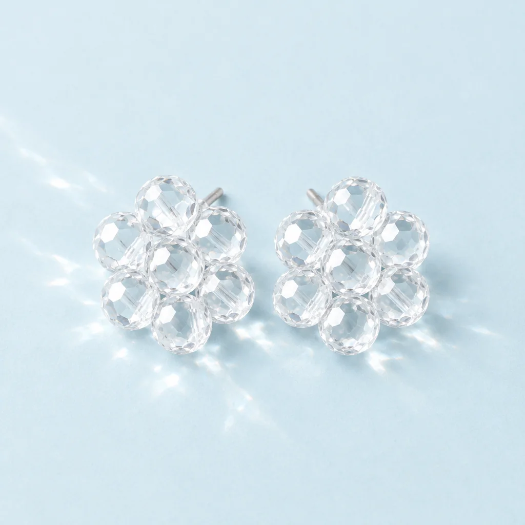 Clear Cluster Studs, the pair