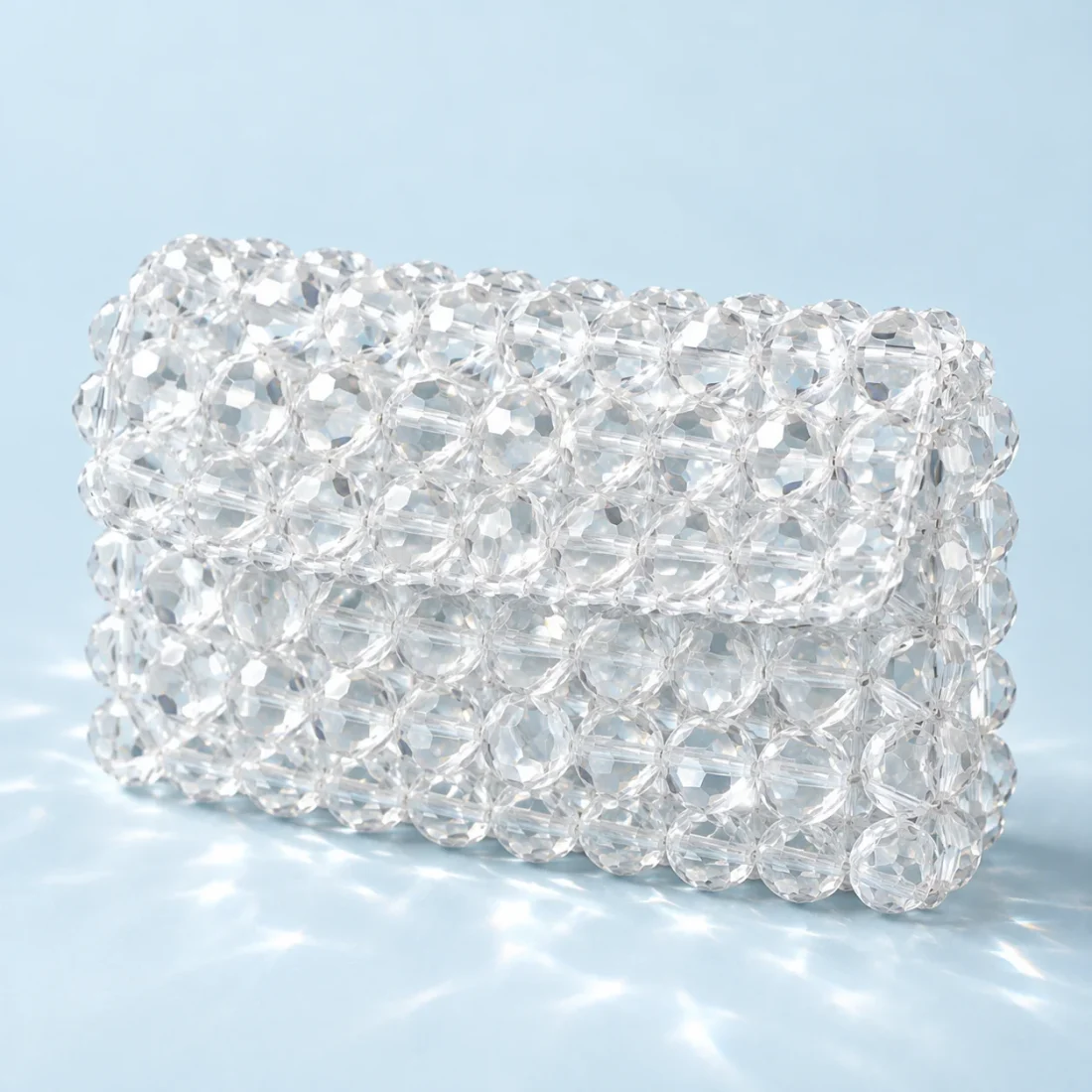 Clear Pouch Clutch, front view