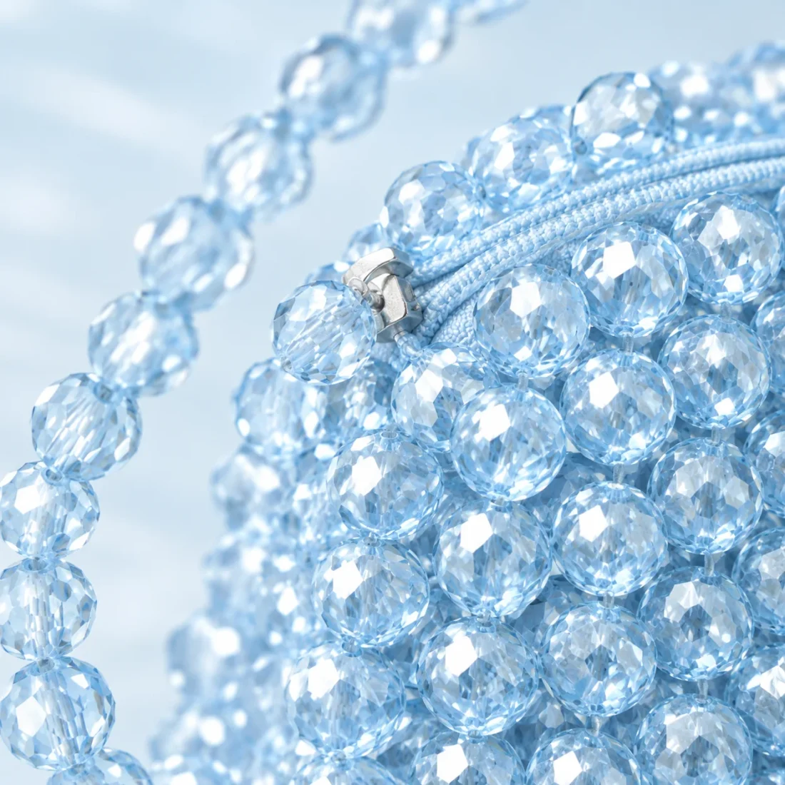 Glacier Coin Pouch, beadwork close-up