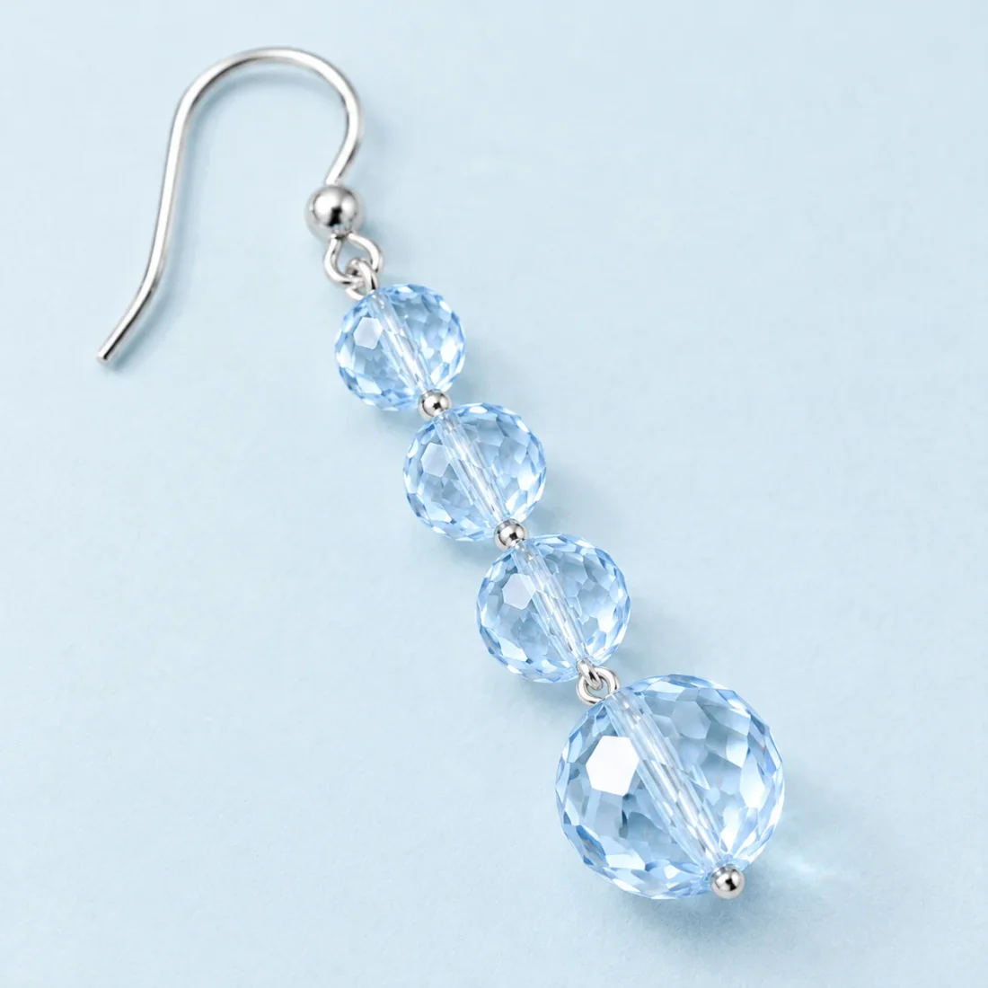 Glacier Drop Earrings, fitting close-up