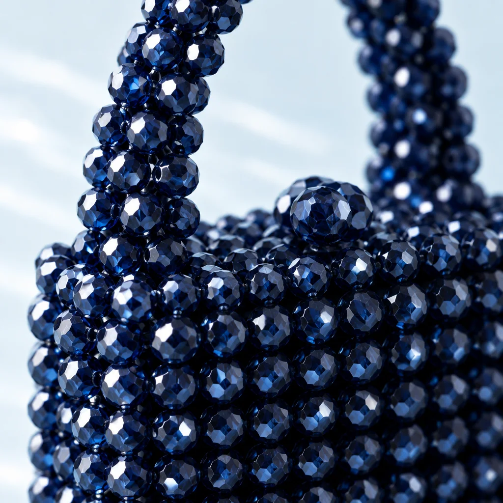 Midnight Box Bag, beadwork close-up