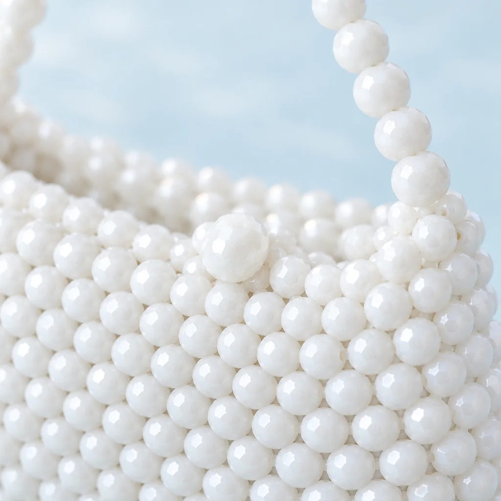 Milk Baguette, beadwork close-up