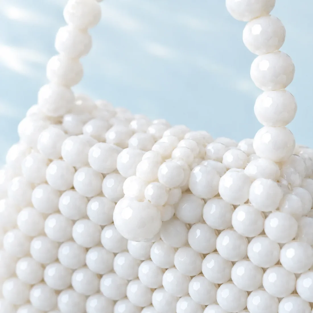 Milk Hexagon Bag, beadwork close-up